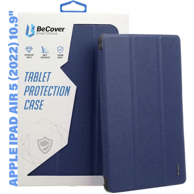 Чохол до планшета BeCover Smart Case Apple iPad Air 5 (2022) 10.9" Deep Blue (710771) - изображение 1