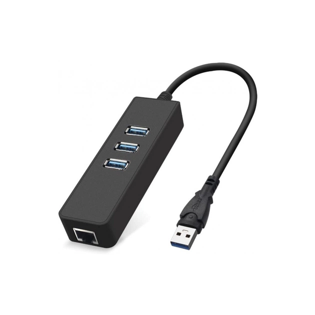 Концентратор Dynamode USB 3.0 Type-A - RJ45 Gigabit Lan, 3*USB 3.0 (USB3.0-Type-A-RJ45-HUB3) - зображення 1