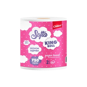 Паперові рушники Chisto Softa King Roll 2 шари 750 відривів 1 рулон (4823098415435) зображення 1
