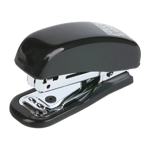 Степлер Buromax пластиковий МІНІ, 10 аркушів, (скоби №10), 61 х 36 х 23 мм, чорний (BM.4125-01) зображення 1