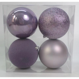 Ялинкова іграшка Novogod`ko 4 шт бузковий 10 см (974426) зображення 1