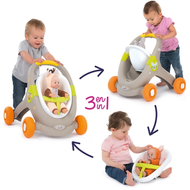 Коляска для ляльок Smoby Mini Kiss 3в1 Веселі тварини (210206) - picture 11