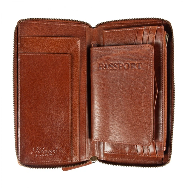 Портмоне Ashwood Дорожнє TW01 Chestnut (TW01 CHESTNUT) - изображение 3
