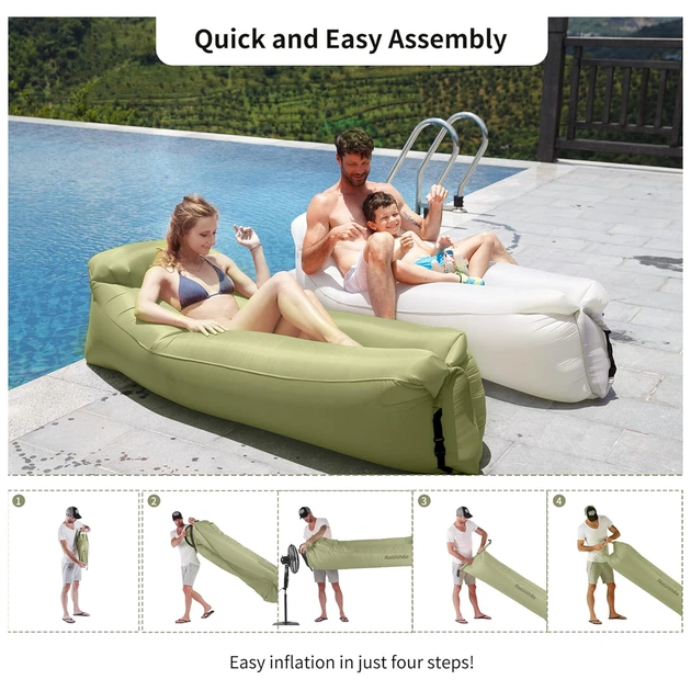 Матрац надувний Naturehike Ламзак NH20FCD06 оливковий (6927595777053) - зображення 6