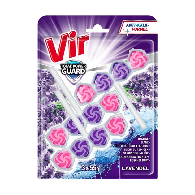 Туалетный блок Vir Total Power Guard Лаванда 3x55 г (3801003002247) - изображение 1