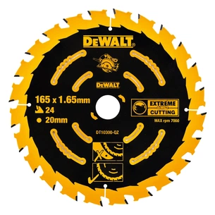 Диск пильний DeWALT EXTREME, 165 х 20, 24 z, геометрія зуба ATB, 18 градусів (DT10300) зображення 1