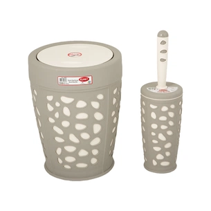 Набір для ванної кімнати Planet Household Stone 2 предмети сірий з кремовим (6868) зображення 1