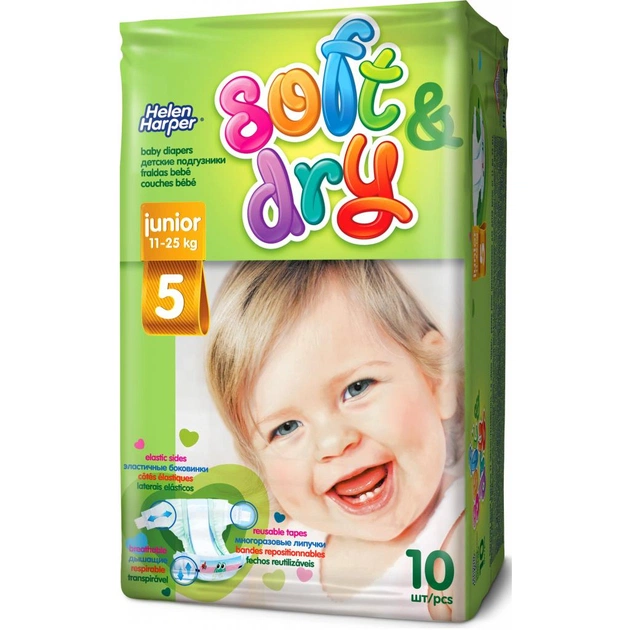 Підгузки Helen Harper Soft&Dry Junior 11-25 кг 10 шт (5411416022510) - изображение 1