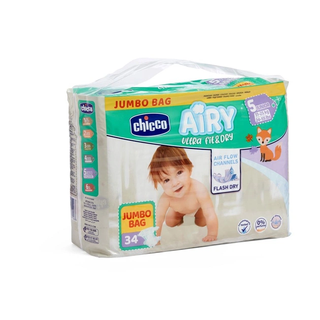 Підгузки Chicco Airy 5 XL 11-25 кг 34 шт (11237.00) - зображення 1