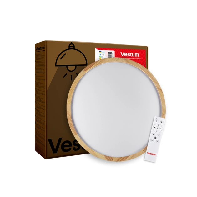 Світильник Vestum WOOD матовий 60W 375*60мм 3000К-6500К з ДК акація (VS-91047) - picture 1