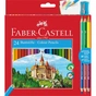 Карандаши цветные Faber-Castell 24 кольори "Замок" + 3 шт двоколірні + стругачка (110324) (30454) - уменьшенное изображение 1