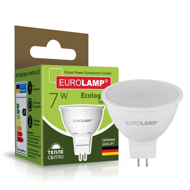 Лампочка Eurolamp LED SMD MR16 7W GU5.3 3000K 220V (LED-SMD-07533(P)) - зображення 1
