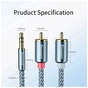 Кабель мультимедійний 3.5mm M to 2xRCA M 2.0m Essager (EYPZJ-MYA0H) - зменшене зображення 11