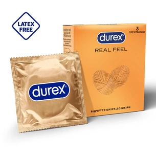 Презервативы Durex Real Feel из синтетического латекса (безлатексные) 3 шт. (5052197026689) изображение 1