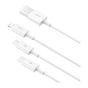 Дата кабель USB 2.0 AM to Lightning + Micro 5P + USB-C 1.5m 3.5A white Baseus (CAMLTYS-02) - уменьшенное изображение 2