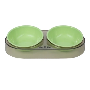 Посуд для котів Me&Pet Миска подвійна зелена (NMP28-2) изображение 1