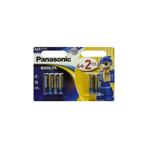 Батарейка Panasonic AAA LR03 Evolta * 6(4+2) (LR03EGE/6B2F) - зображення 1