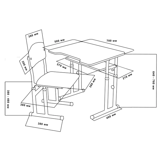 Парта зі стільцем Sector Ніжність трансформер (Ніжність) - picture 9