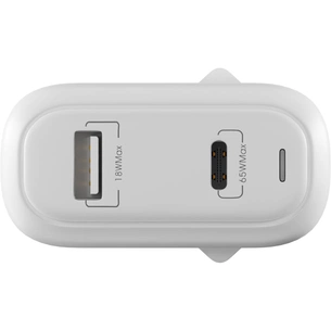 Зарядний пристрій Globex GaN 1xUSB + 1xUSB-C 65W FastPower white (GaN65WAC) зображення 1