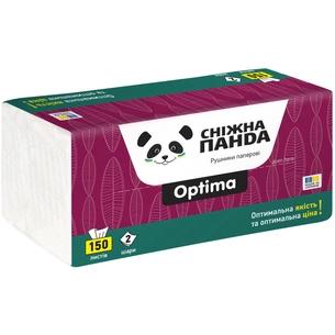 Паперові рушники Сніжна Панда Optima 2 шари 150 шт. (4820183973122) зображення 1
