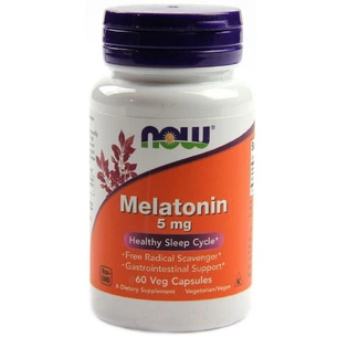 Амінокислота Now Foods Мелатонін, Melatonin, 5 Мг, 60 капсул (NF3555) зображення 1