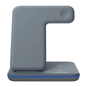 Зарядний пристрій Canyon WS-303, 3in1 Wireless Dark Grey (CNS-WCS303DG) зображення 1