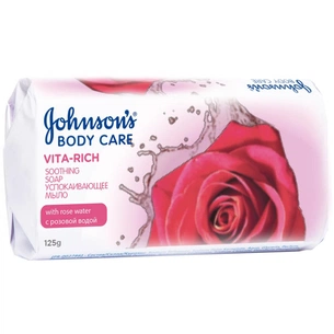 Тверде мило Johnson's Body Care Vita Rich Заспокійливе з рожевою водою 125 г (3574661239514) зображення 1