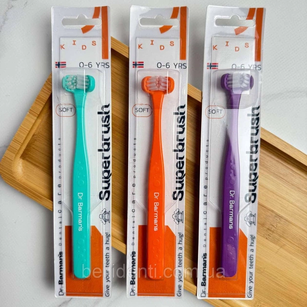 Дитяча зубна щітка Dr. Barman's Superbrush (Dentaco AG), 9603210000, тристороння (від 0-6 років), помаранчева (8.121/4) - picture 2