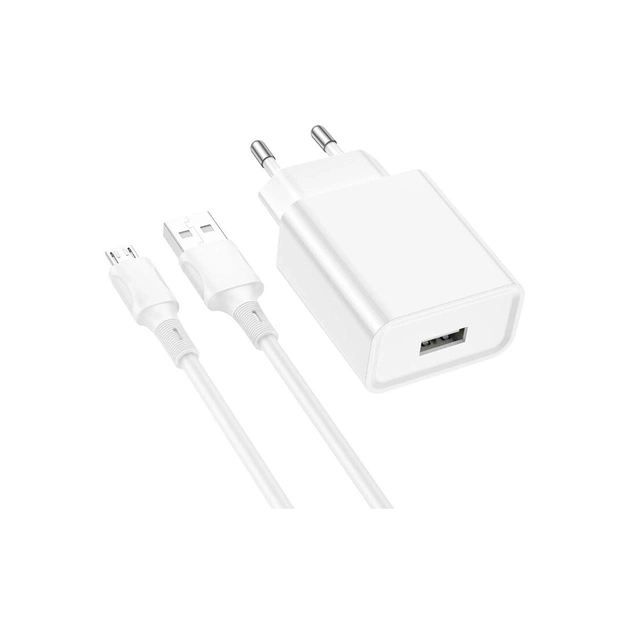 Зарядное устройство BOROFONE BA74A Aspirer USB + cable USB to Micro 5P White (6974443388664) - изображение 1
