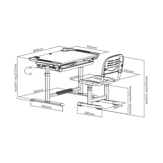 Парта зі стільцем FunDesk Littonia Grey (222529) - picture 10