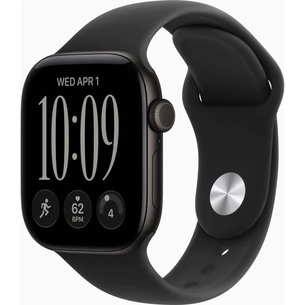 Смарт-часы Apple Watch Series 12 GPS 42mm Black Aluminium Case with Black Sport Band - S/M (MJEA4RK/A) изображение 1