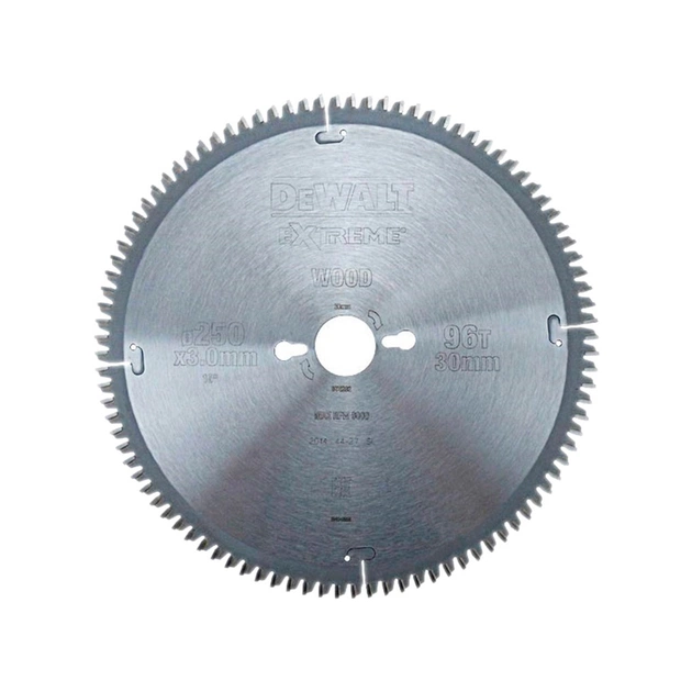 Диск пильний DeWALT EXTREME WORKSHOP, 250 х 30 мм, 96 z (TCG) - 5 градусів (DT4282) - зображення 1