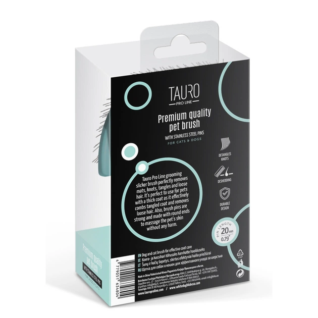 Гребінець для тварин Tauro Pro Line plastic 20 мм mint (TPLY63480) - picture 6