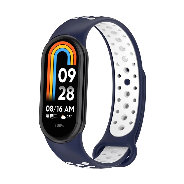 Ремінець до фітнес браслета BeCover Vents Style для Xiaomi Mi Smart Band 10 Blue-White (713632) - picture 2