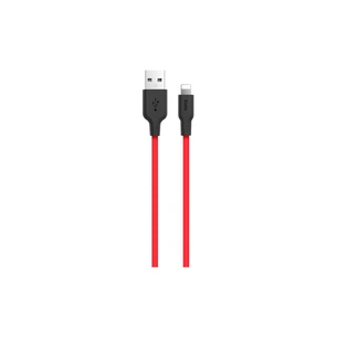 Дата кабель USB 2.0 AM to Lightning 1.0m 2A silicone X21 black+red HOCO (6957531071372) зображення 1