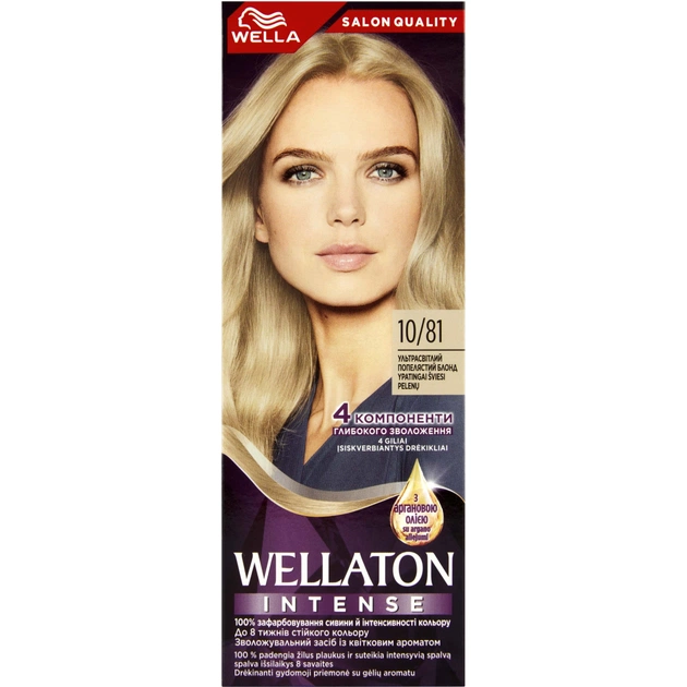 Фарба для волосся Wellaton 10/81 Ультрасвітлий попелястий блонд 110 мл (4064666085661) - зображення 1