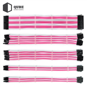 Кабель Qube для блока питания QUBE 1*24P MB, 2*4+4P CPU,2*6+2P VGA Whi (QBWSET24P2x8P2x8PWP) зображення 1