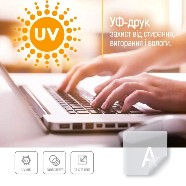 Наліпки на клавіатуру СolorWay прозора, біла (CW-BNW) - picture 5