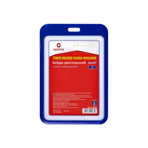 Бейдж Optima преміальний вертикальний 66х97 мм двосторонній, синій (O45681) изображение 1