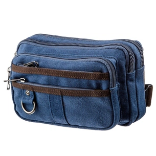 Сумка Vintage Бананка текстильна на пояс Синя (20158) зображення 1