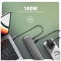 Концентратор AXAGON USB-C 9-in-1 4xUSB 3.2 + 2xUSB-C + HDMI + SD/TF + RJ45 1000Mbps + PD 100W black/gray (HMC-10HLS) - зменшене зображення 5