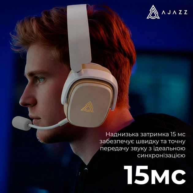 Навушники Ajazz AHM09 MAX 3-Mode Gray/White (AHM09-MAX-GW) - picture 11