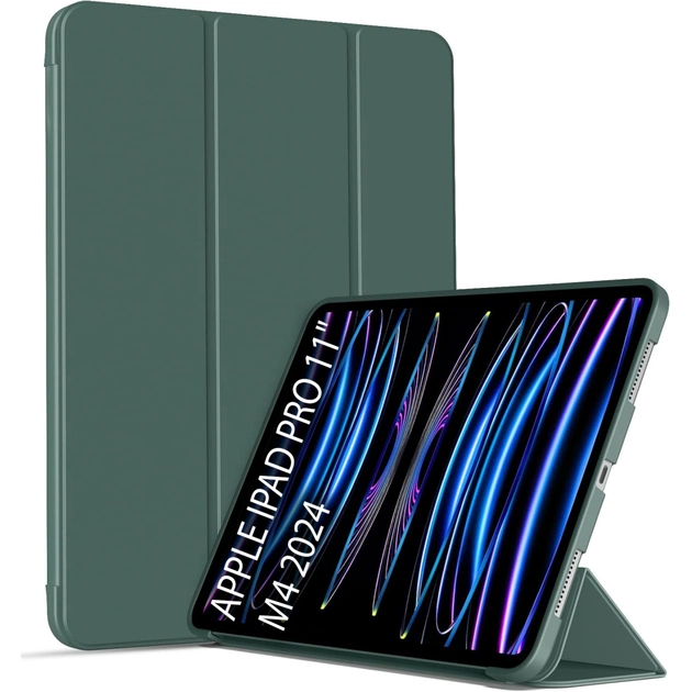 Чехол для планшета BeCover Tri Fold Soft TPU Silicone Apple iPad Pro 11" M4 2024 Dark Green (711746) - изображение 1