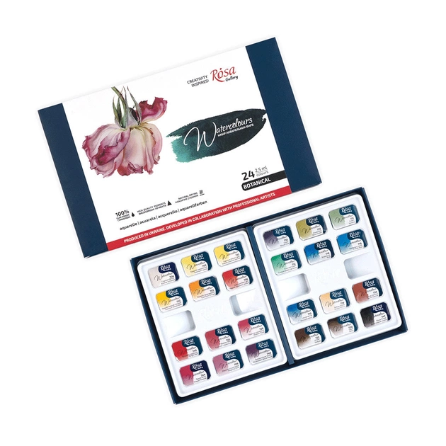 Акварельні фарби Rosa Gallery Bontanical, 24 кольри по 2,5 мл (4823098541134) - picture 3