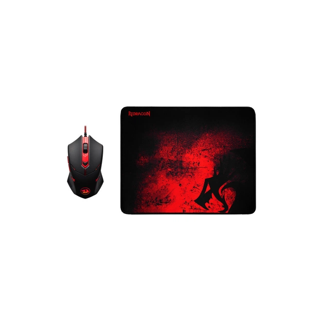 Мишка Redragon M601BA USB Black-Red + Килимок (78226) - зображення 1