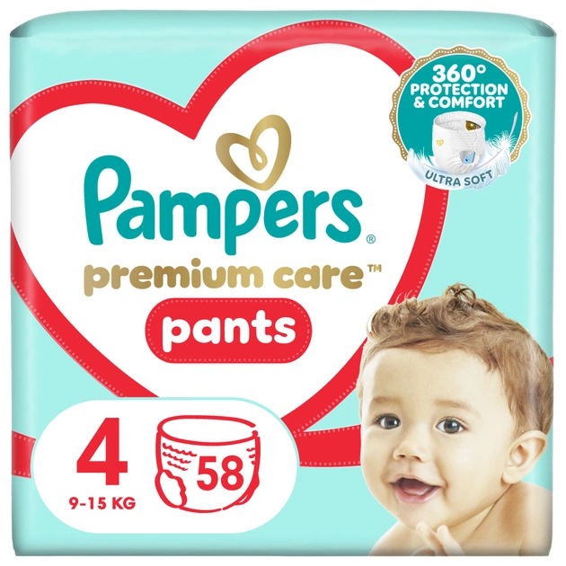 Підгузки Pampers Premium Care Pants Maxi Розмір 4 58 шт (8001090759993) - зображення 1