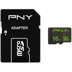 Карта пам'яті PNY flash 16GB microSDHC class 10 (SDU16GPER50-EF) зображення 1