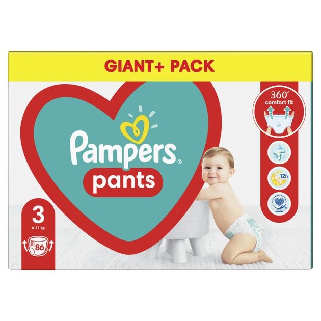 Підгузки Pampers трусики Pants Midi Розмір 3 (6-11 кг), 86 шт (8001090994295_8006540067833) - зображення 1
