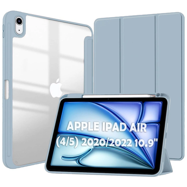 Чохол до планшета BeCover Soft Edge TPU Apple Pencil Apple iPad Air (4/5) 2020/2022 10.9" Blue Haze (711697) - зображення 1