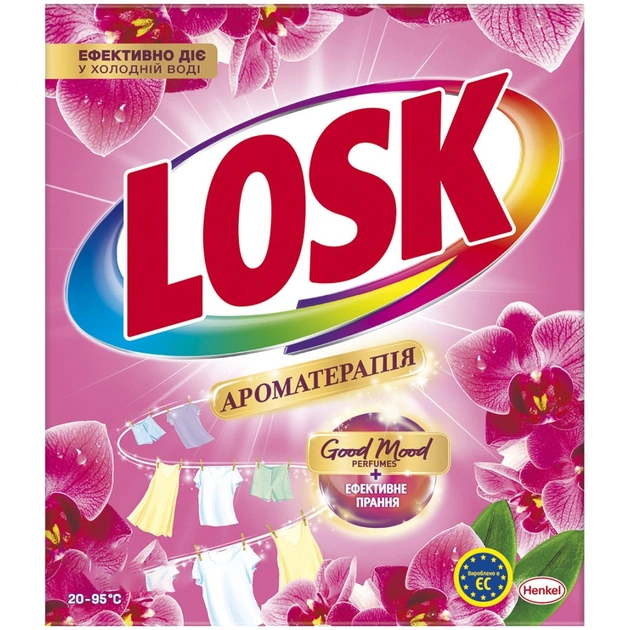 Пральний порошок Losk Ароматерапія Ефірні масла та аромат Малазійської квітки 400 г (9000101575361) - изображение 1